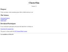 Tablet Screenshot of clustersim.nongnu.org